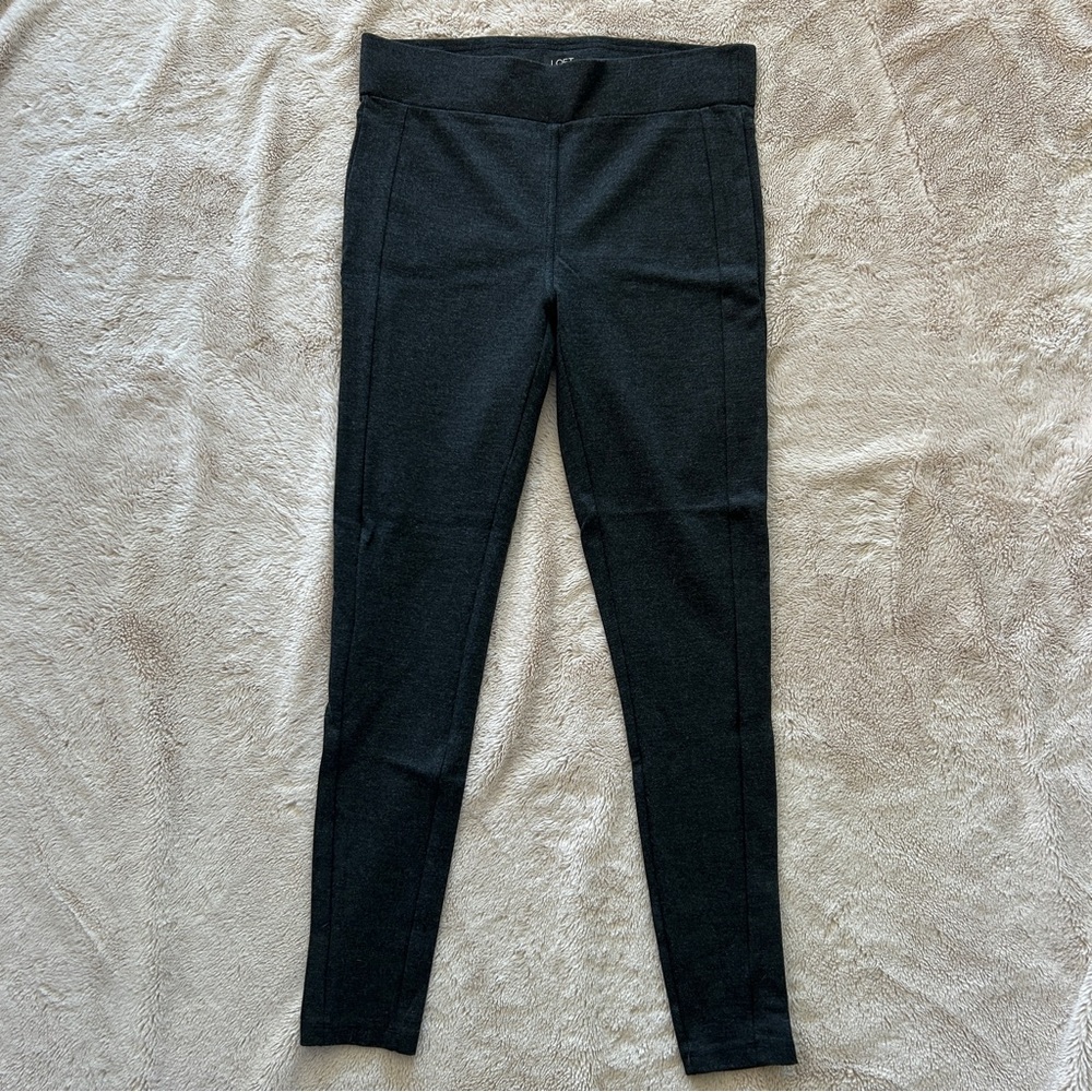 LOFT Seamed Ponte Knit Pants Grey, Size Medium - Picture 2 of 9